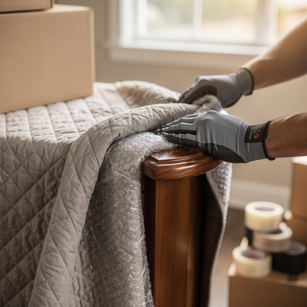 Bushnell Moving professional team carefully handling furniture with a focus on damage prevention in Santa Barbara